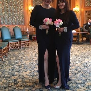 Flattering, comfortable Vince Camuto gown.